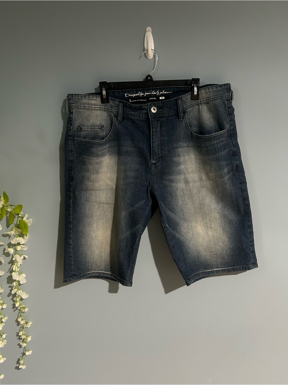 Buffalo David Bitton Dark Blue Washed Denim Shorts